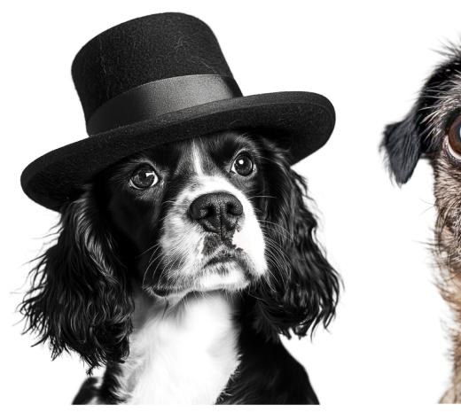 Perrito elegante con sombrero