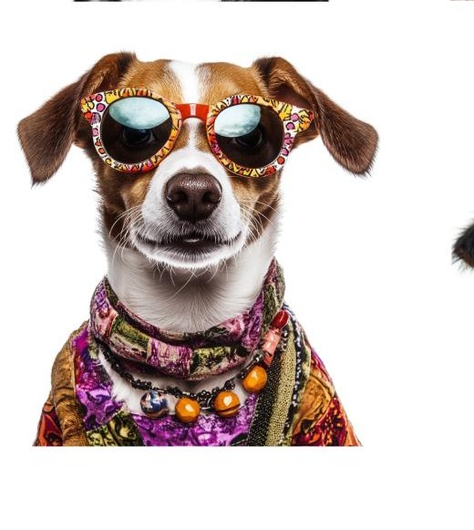 Perrito hippie con lentes